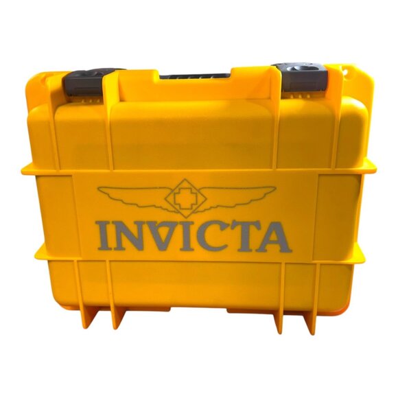 Invicta Yellow Watch Storage Case 8 Slot Durable Hard Plastic - Secure Latches - Picture 1 of 11